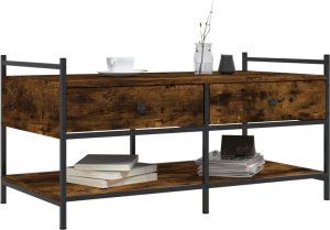 vidaXL Stolik kawowy, przydymiony dąb, 99x50x50 cm 3