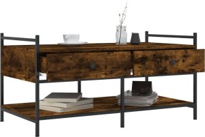 vidaXL Stolik kawowy, przydymiony dąb, 99x50x50 cm 4