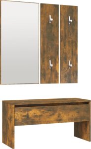 vidaXL Zestaw mebli do przedpokoju, przydymiony dąb 6