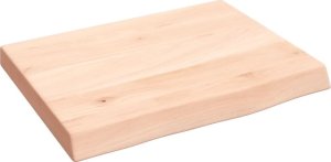 vidaXL Blat do łazienki, 40x30x(2-4) cm, surowe, lite drewno 2