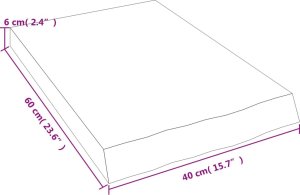 vidaXL Blat do łazienki, 40x60x(2-6) cm, surowe, lite drewno 7