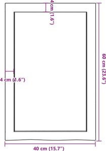 vidaXL Blat do łazienki, 40x60x(2-6) cm, surowe, lite drewno 8