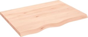 vidaXL Blat do łazienki, 80x60x(2-4) cm, surowe, lite drewno 2
