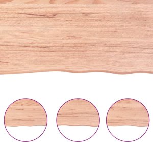 vidaXL Blat do łazienki, jasnobrązowy, 100x40x(2-4) cm, lite drewno 5