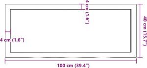 vidaXL Blat do łazienki, jasnobrązowy, 100x40x(2-4) cm, lite drewno 9