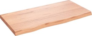 vidaXL Blat do łazienki, jasnobrązowy, 80x40x(2-4) cm, lite drewno 2