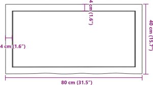 vidaXL Blat do łazienki, jasnobrązowy, 80x40x(2-4) cm, lite drewno 9