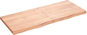 vidaXL Blat do łazienki, jasnobrązowy, 120x50x(2-4) cm, lite drewno 2