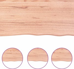vidaXL Blat do stołu, jasnobrązowy, 120x60x(2-4)cm, lite drewno dębowe 5