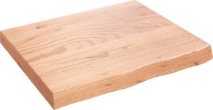 vidaXL Blat do stołu, jasnobrązowy, 60x50x(2-6)cm, lite drewno dębowe 2