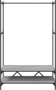 vidaXL Wieszak na ubrania, z półkami, szary dąb sonoma 4