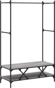 vidaXL Wieszak na ubrania, z półkami, szary dąb sonoma 6