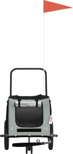 vidaXL Przyczepka rowerowa dla zwierząt, tkanina Oxford i żelazo 4