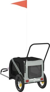 vidaXL Przyczepka rowerowa dla zwierząt, tkanina Oxford i żelazo 8