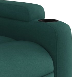 vidaXL Rozkładany fotel masujący, ciemnozielony, obity tkaniną 9