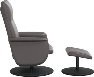 vidaXL Rozkładany fotel z podnóżkiem, szary, sztuczna skóra 4