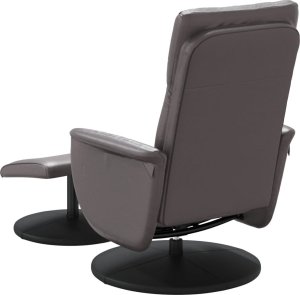 vidaXL Rozkładany fotel z podnóżkiem, szary, sztuczna skóra 5