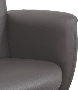 vidaXL Rozkładany fotel z podnóżkiem, szary, sztuczna skóra 7