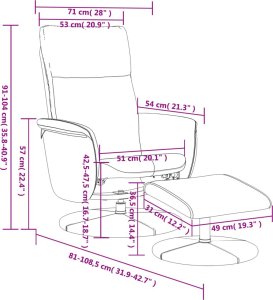 vidaXL Rozkładany fotel z podnóżkiem, szary, sztuczna skóra 9