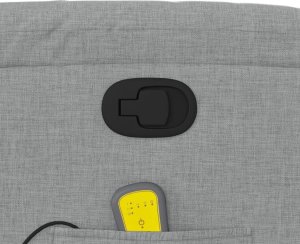 vidaXL Rozkładany fotel masujący, jasnoszary, obity tkaniną 10