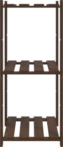 vidaXL Regał z 3 półkami, brązowy, 60x38x90 cm, lite drewno sosnowe 4