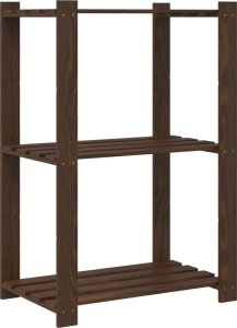 vidaXL Regał z 3 półkami, brązowy, 60x38x90 cm, lite drewno sosnowe 5
