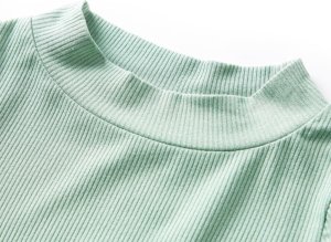 vidaXL Koszulka dziecięca z długimi rękawami i półgolfem, ciemna mięta, 128 3