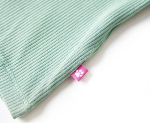 vidaXL Koszulka dziecięca z długimi rękawami i półgolfem, ciemna mięta, 128 4