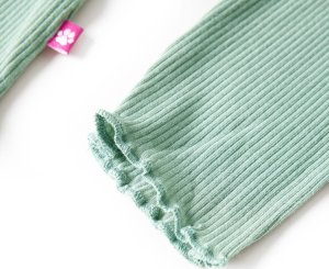 vidaXL Koszulka dziecięca z długimi rękawami i półgolfem, ciemna mięta, 128 5