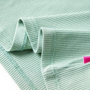 vidaXL Koszulka dziecięca z długimi rękawami i półgolfem, ciemna mięta, 128 6