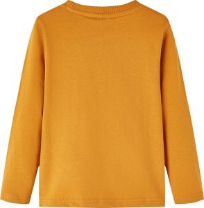 vidaXL Koszulka dziecięca z długimi rękawami, ciemna ochra, 104 2