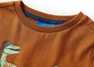 vidaXL Koszulka dziecięca z długimi rękawami, koniakowa, 116 3