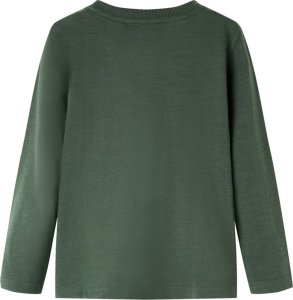 vidaXL Koszulka dziecięca z długimi rękawami, ciemna zieleń, 128 2