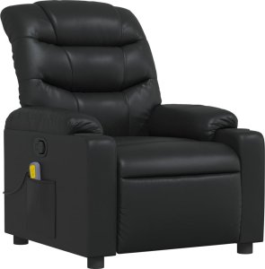 vidaXL Rozkładany fotel masujący, czarny, sztuczna skóra 3