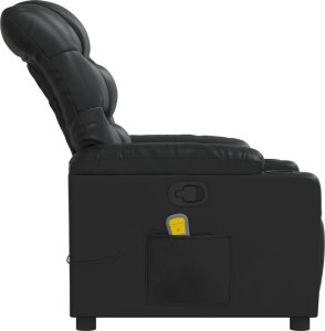 vidaXL Rozkładany fotel masujący, czarny, sztuczna skóra 8