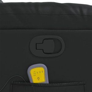 vidaXL Rozkładany fotel masujący, czarny, sztuczna skóra 10