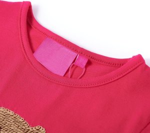 vidaXL Koszulka dziecięca z długimi rękawami, jaskrawy róż, 104 3