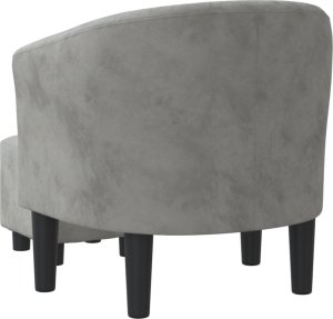 vidaXL Fotel klubowy z podnóżkiem, jasnoszary, obity aksamitem 5