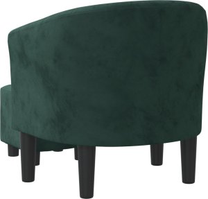 vidaXL Fotel klubowy z podnóżkiem, ciemnozielony, obity aksamitem 5