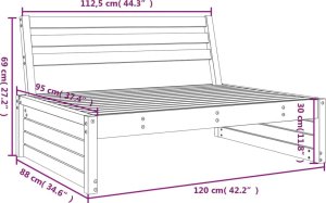 vidaXL Sofa środkowa do ogrodu, 120x80 cm, lite drewno daglezjowe 7
