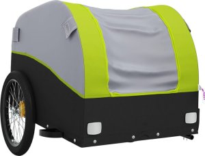 vidaXL Przyczepka rowerowa, czarno-zielona, 45 kg, żelazo 4
