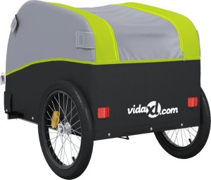 vidaXL Przyczepka rowerowa, czarno-zielona, 45 kg, żelazo 8
