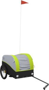 vidaXL Przyczepka rowerowa, czarno-zielona, 30 kg, żelazo 2