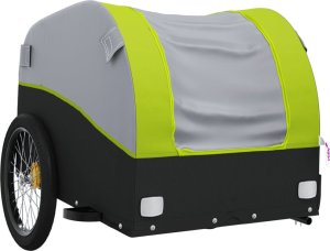 vidaXL Przyczepka rowerowa, czarno-zielona, 30 kg, żelazo 4
