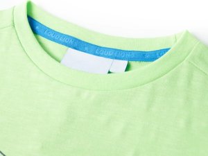 vidaXL Koszulka dziecięca, neonowa zieleń, 140 3