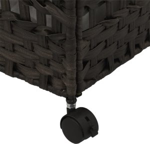 vidaXL Kosz na pranie z kółkami, ciemny brąz, 66x35x60 cm, rattan 9