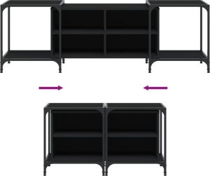 vidaXL Szafka pod TV, czarna, 153x37x50 cm 7