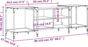 vidaXL Szafka pod TV, czarna, 153x37x50 cm 10
