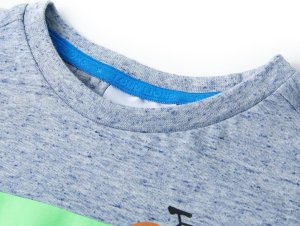 vidaXL Koszulka dziecięca z krótkimi rękawami, niebieski melanż, 140 3