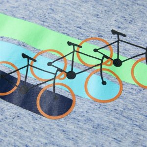 vidaXL Koszulka dziecięca z krótkimi rękawami, niebieski melanż, 140 4